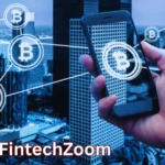 a hand holding a phone with bitcoin symbols on it Bitcoin FintechZoom