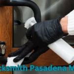 a person cleaning a door handle locksmith pasadena md